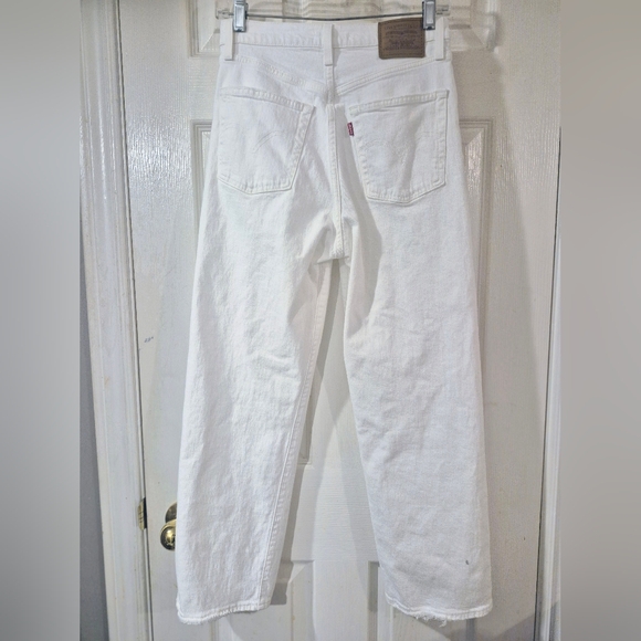 Levis Ribcage Straight Ankle Jeans White Size 27 - Picture 4 of 9